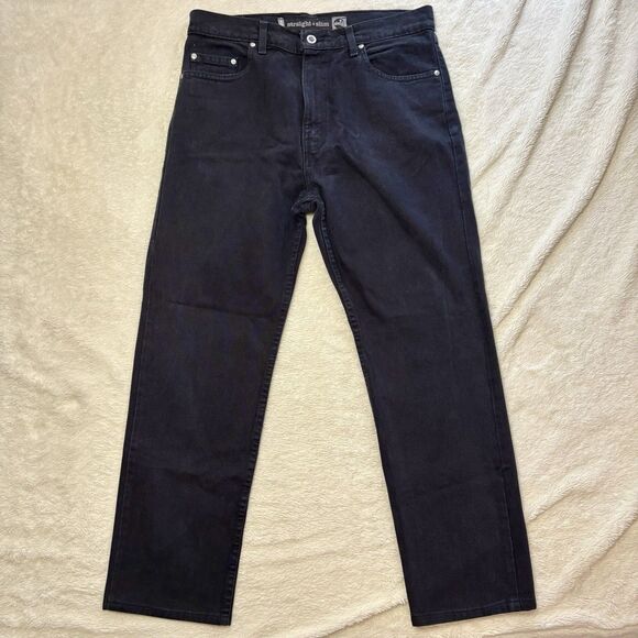 Levi's Silver Tab Slim Straight Leg Denim Jeans 34x30 Black Made In USA - Picture 1 of 9